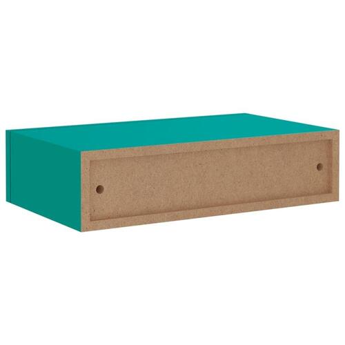 Væghængt hylde med skuffe 40x23,5x10 cm MDF blå
