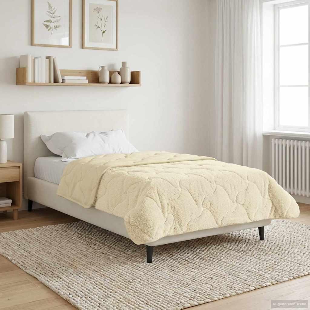 Vinterdyne i mikrofiber og teddy fleece - creme, 135 × 200 cm billede