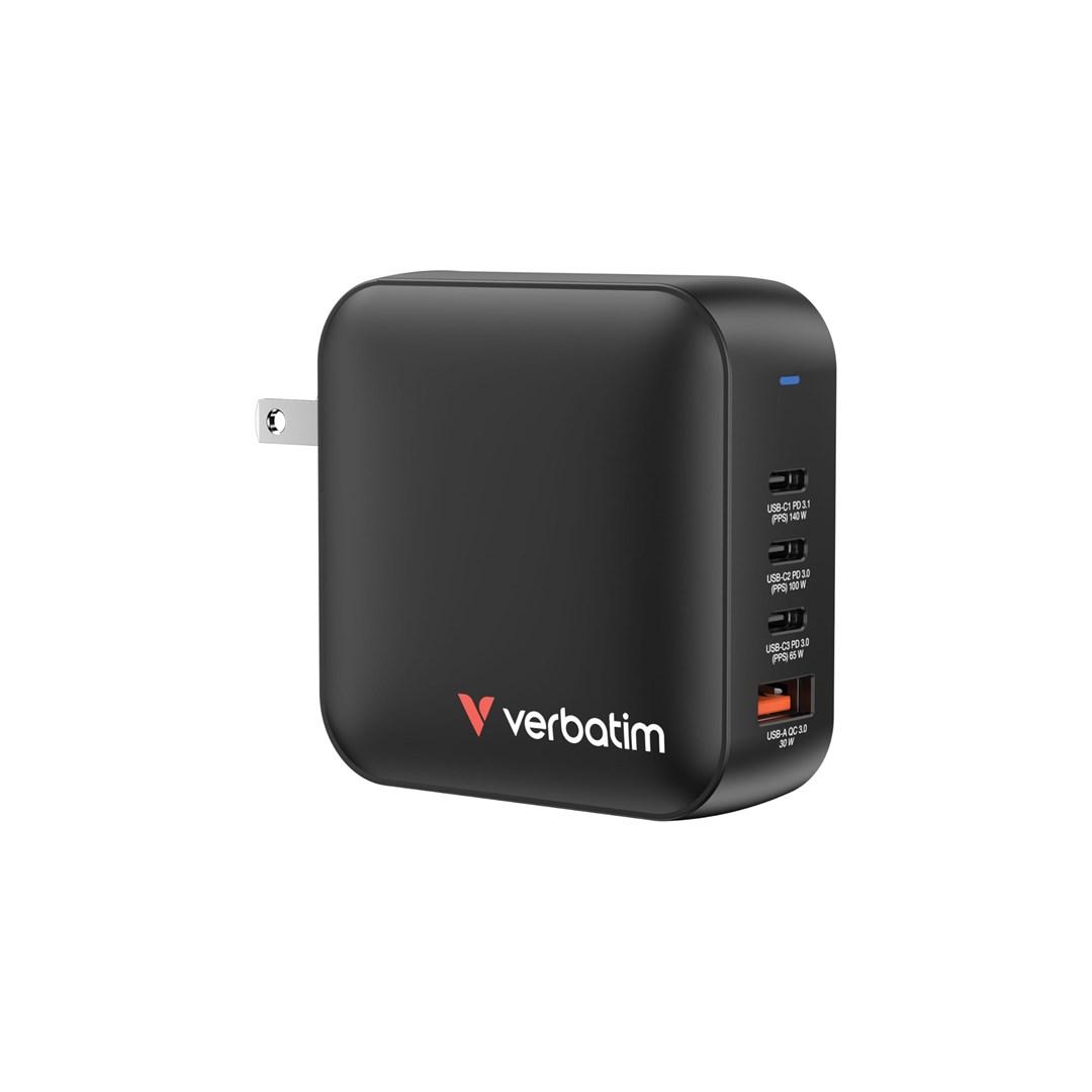 Verbatim Mini GaN oplader 165 W – kompakt væglader med flere porte billede