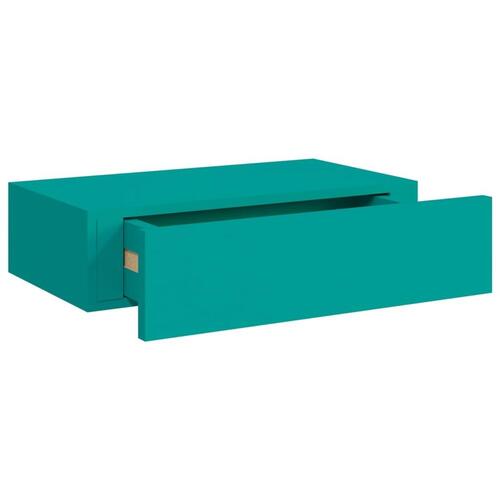 Væghængte hylder med skuffe 2 stk. 40x23,5x10 cm MDF blå