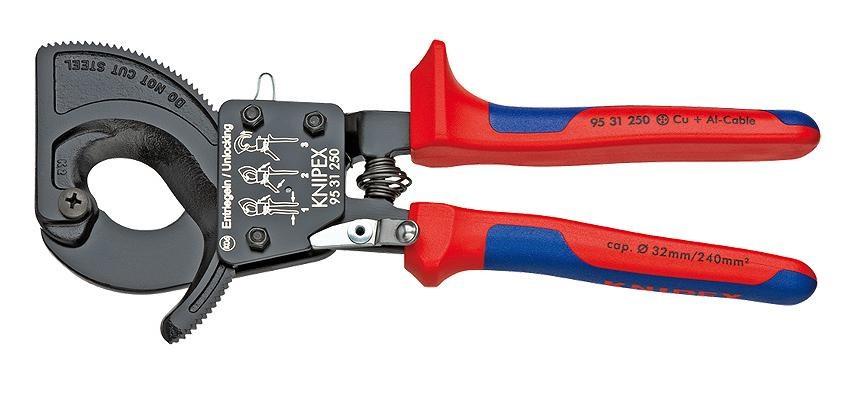 KNIPEX skralde kabel- og wirekabelsaks - op til Ø 32 mm