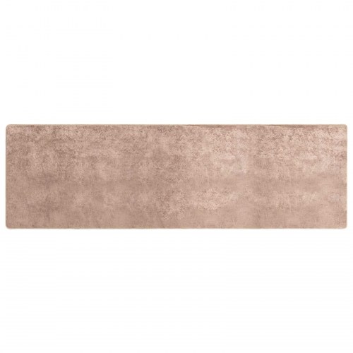 Løber tæppe i sandfarvet polyester/PVC - 80 × 250 cm, skridsikker og maskinvaskbar