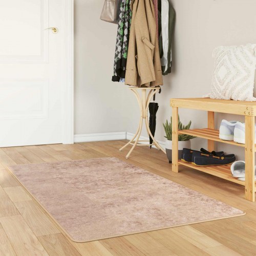 Løber tæppe MARSA - sandfarvet 80 × 100 cm, polyester med skridsikker PVC-bagside