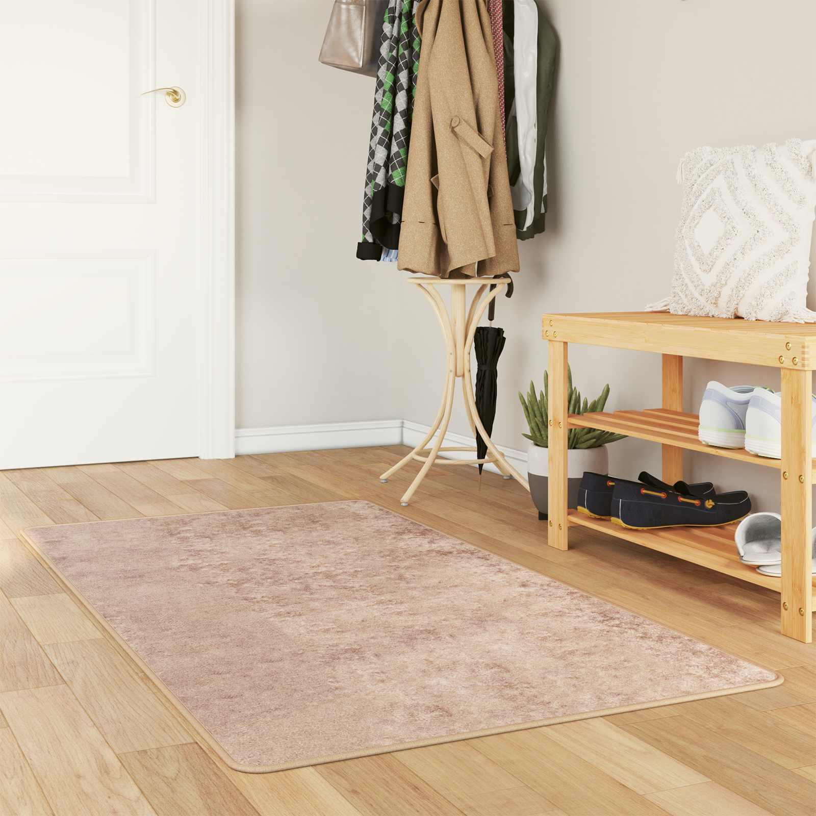 Tæppe Runner MARSA Sandfarvet 80 x 100 cm Polyester og PVC billede