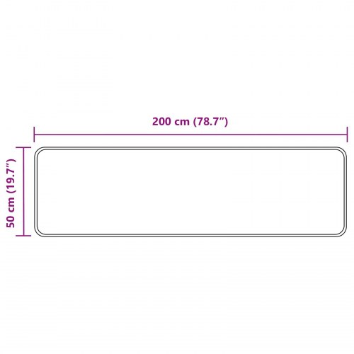 Runner tæppe MARSA - sort 50 × 200 cm, polyester med skridsikker PVC