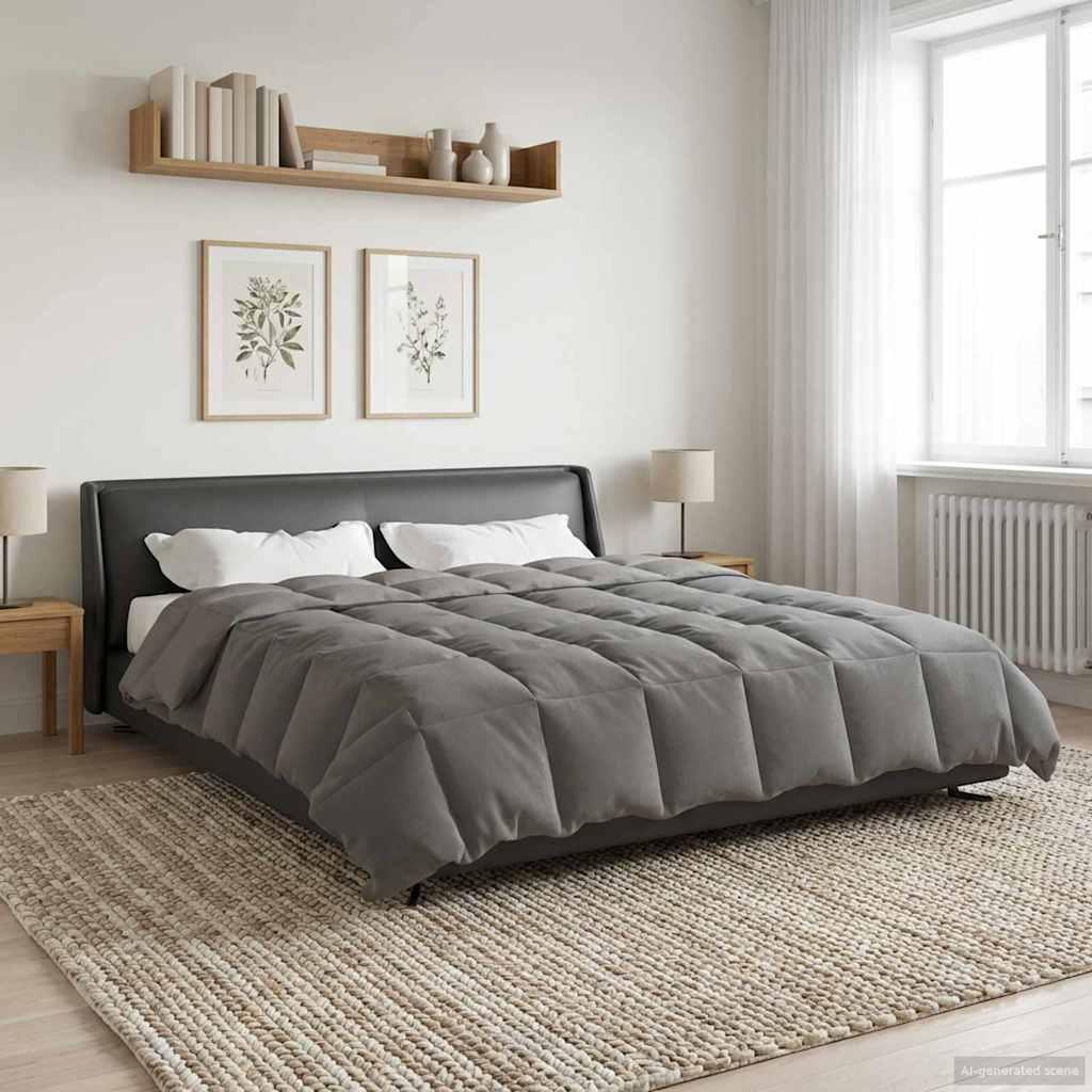 Vinter dyne Quilting Lysegrå 220 x 260 cm Mikrofiber billede