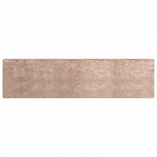 Løber i sandfarvet velour 50 × 300 cm - maskinvaskbar tæppeløber med skridsikker PVC-bagside