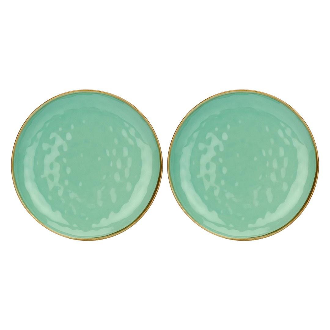 Rose&Tulipani Concerto Verde Acqua serveringsfade, rund - sæt af 2, mint 32 cm billede
