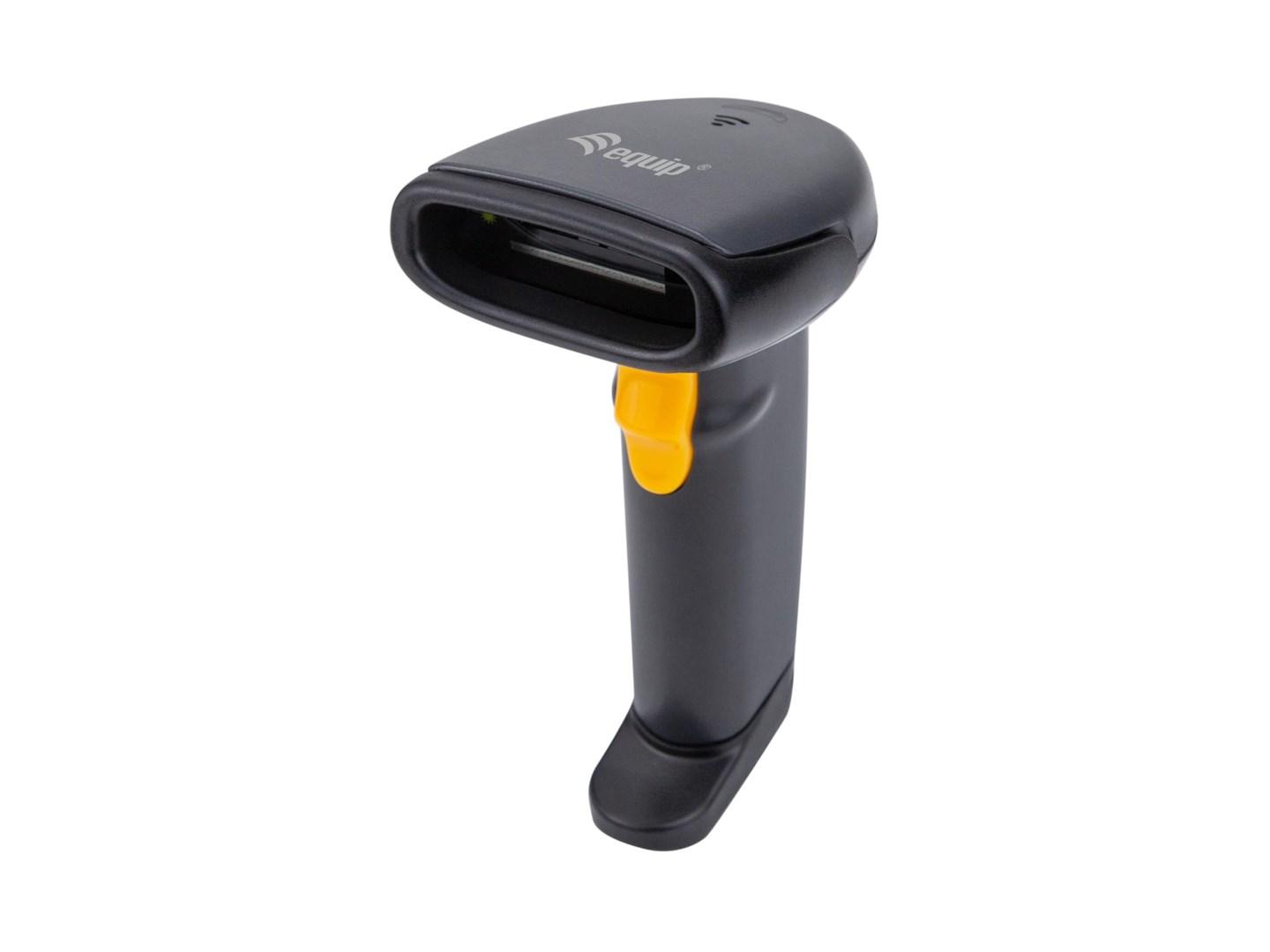 EQUIP 1D stregkodelæser med USB og holder - sort billede
