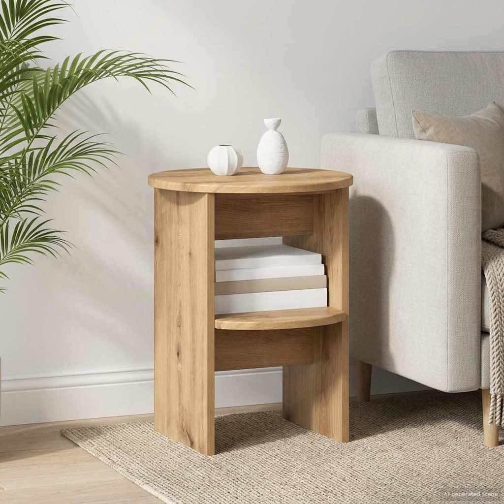 Sideskab 2 stk Artisan Eg Ø40 x 50 cm Konstrueret træ billede