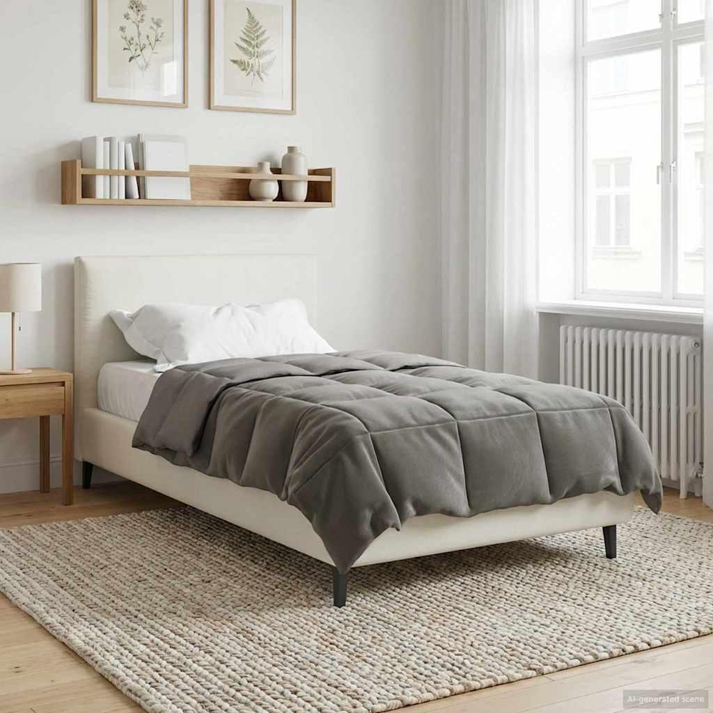 Vinter dyne Quilting Lysegrå 135 x 200 cm Mikrofiber billede