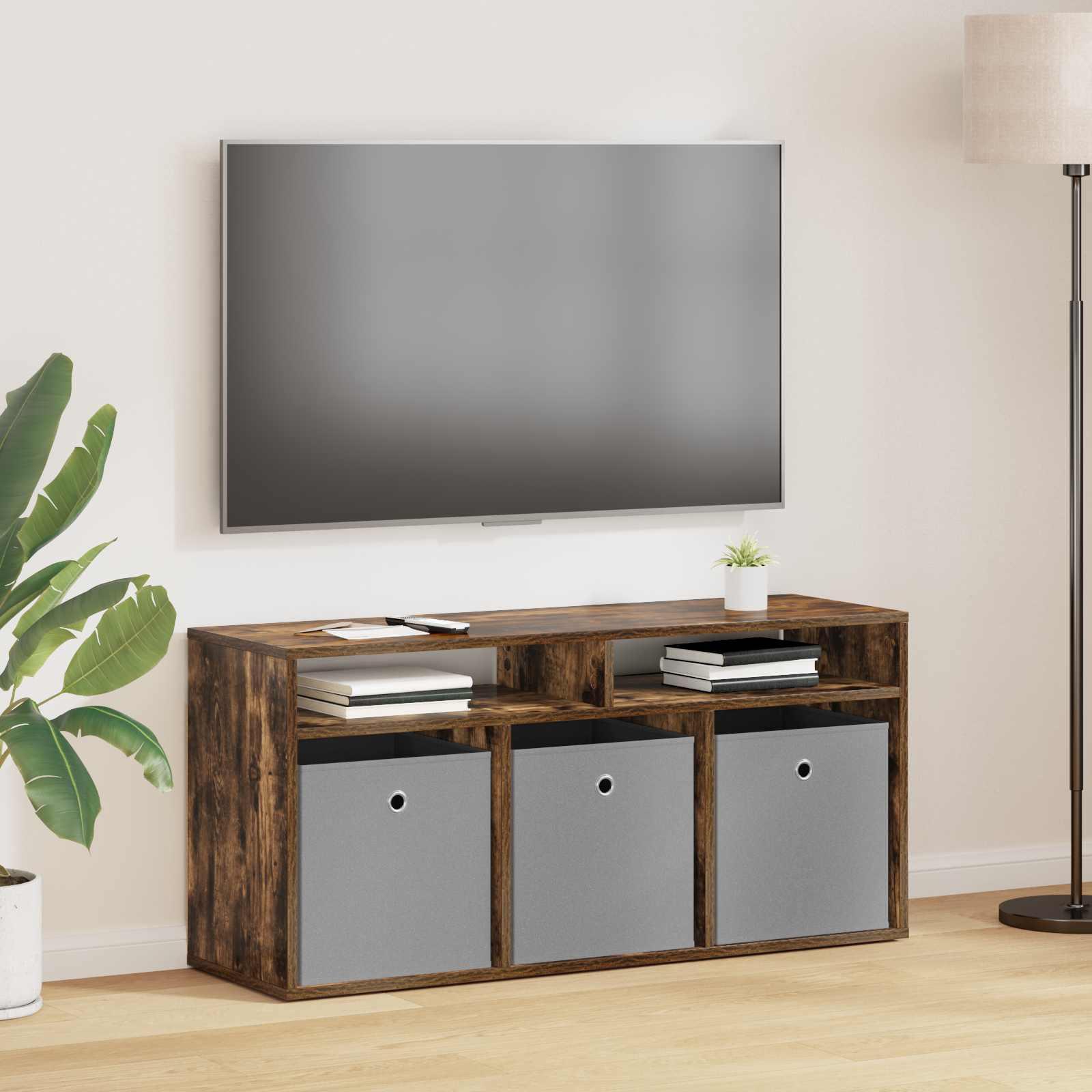 Lavbord med skuffe Røget eg 102 x 32 x 48,5 cm billede