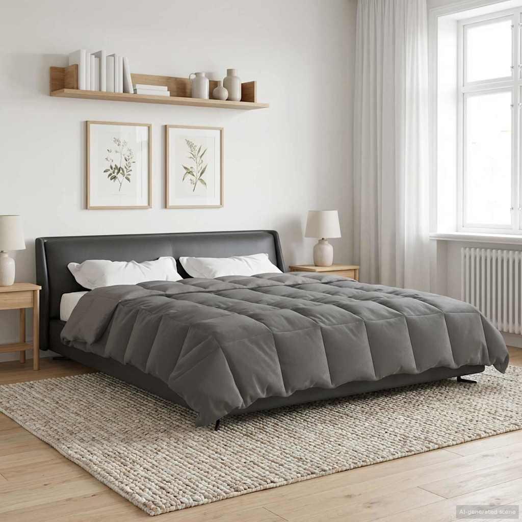 Vinter dyne Quilting Lysegrå 200 x 240 cm Mikrofiber billede
