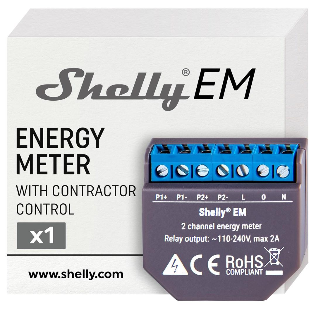 Shelly EM - 2-kanals energimåler uden strømtransformere (op til 2×120 A) billede