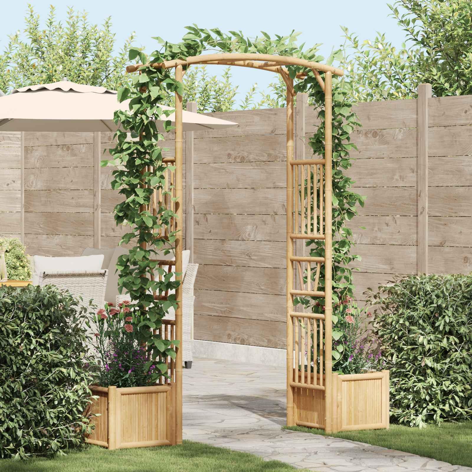 Havebue Naturfarvet 177 x 40 x 205 cm Bambus billede