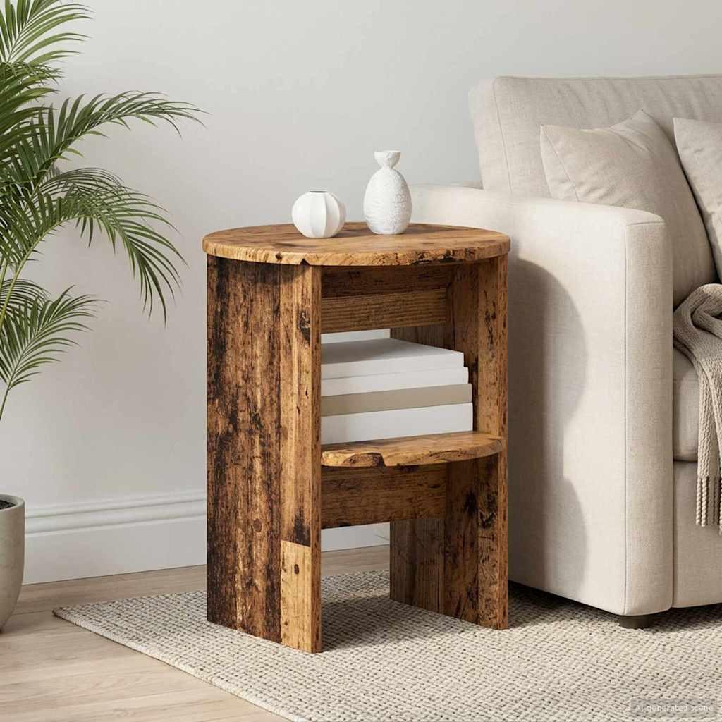 Sideskab Gammelt træ Ø40 x 50 cm Konstrueret træ billede