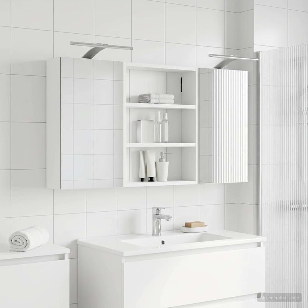 Badeværelsesskabsæt 3 stk 100 x 10,5 x 50 cm Konstrueret træ billede