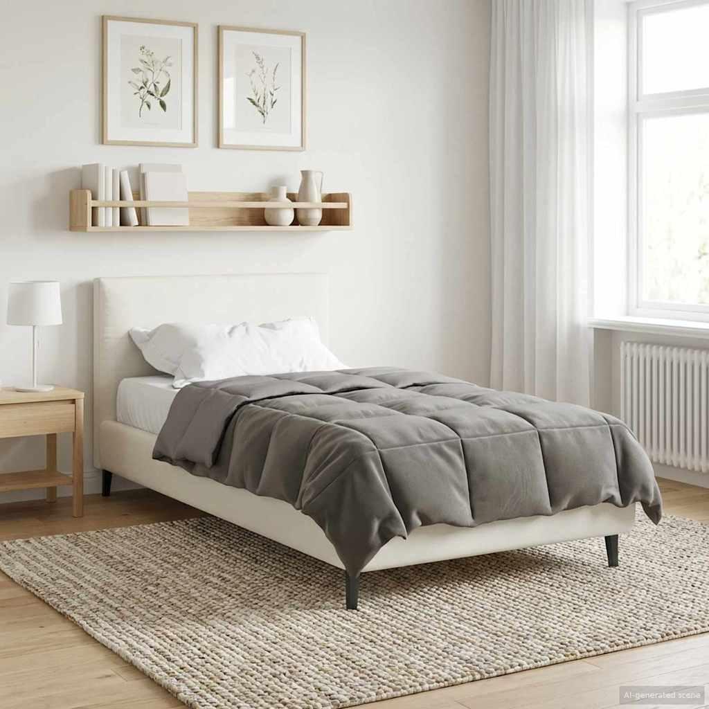 Vinter dyne Quilting Lysegrå 135 x 200 cm Mikrofiber billede