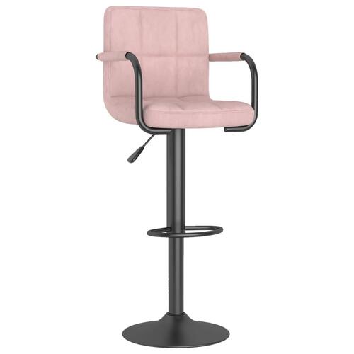 Barstole 2 stk. fløjl pink