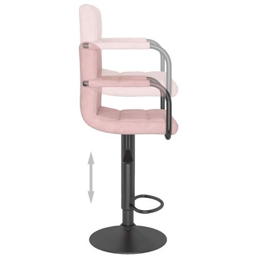Barstole 2 stk. fløjl pink
