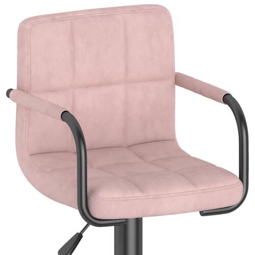 Barstole 2 stk. fløjl pink