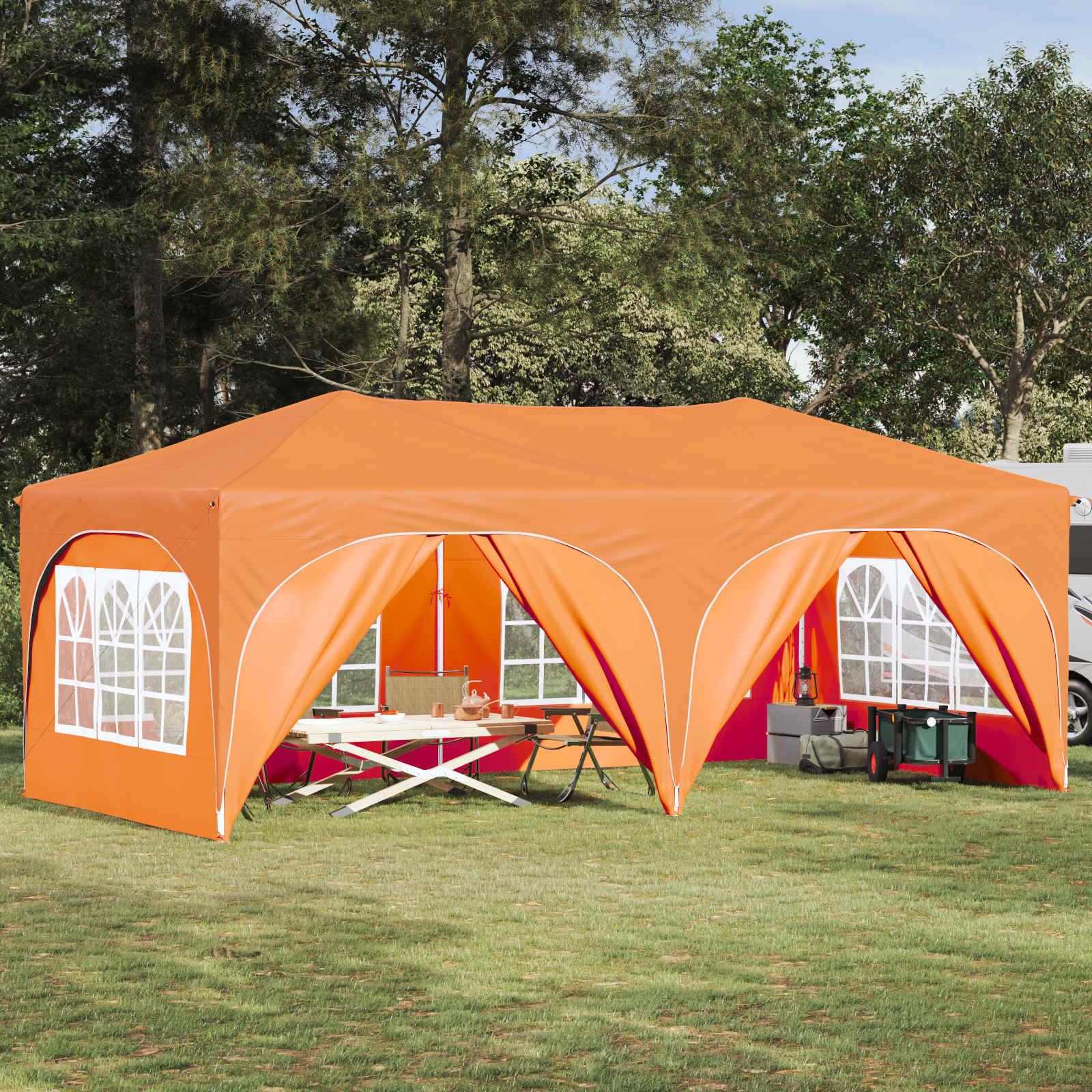 Pop-up Festtelt Orange 575 x 288 x 245 cm Oxford stof billede