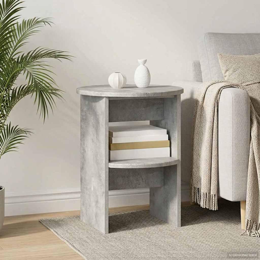 Sideskab BetonGrå Ø40 x 50 cm Konstrueret træ billede