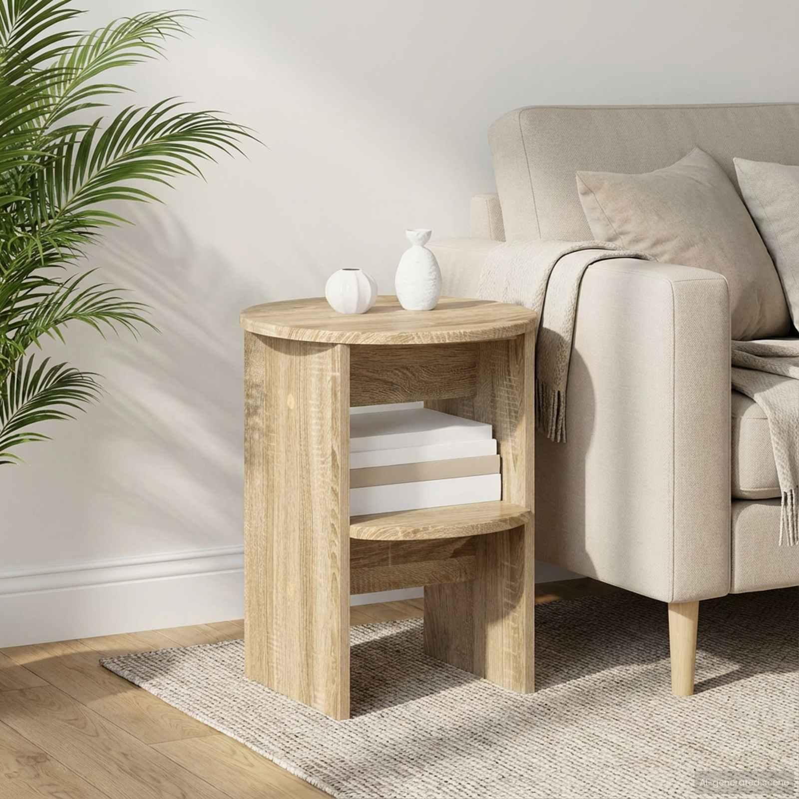 Sideskab 2 stk Sonoma eg Ø40 x 50 cm Konstrueret træ billede