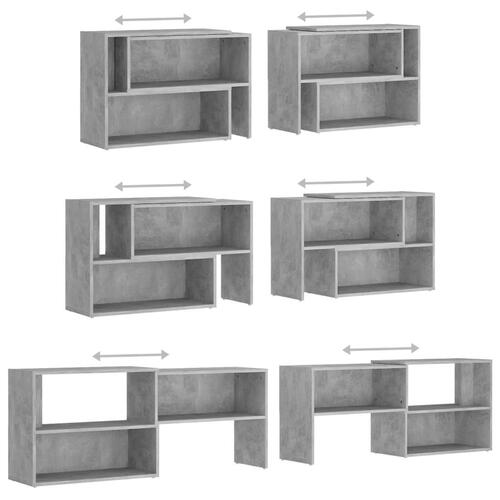 Tv-skab 149x30x52 cm konstrueret træ betongrå