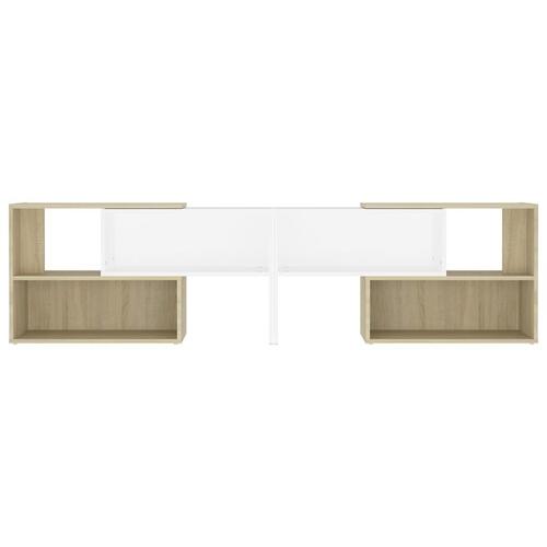 Tv-skab 149x30x52 cm konstrueret træ hvid og sonoma-eg