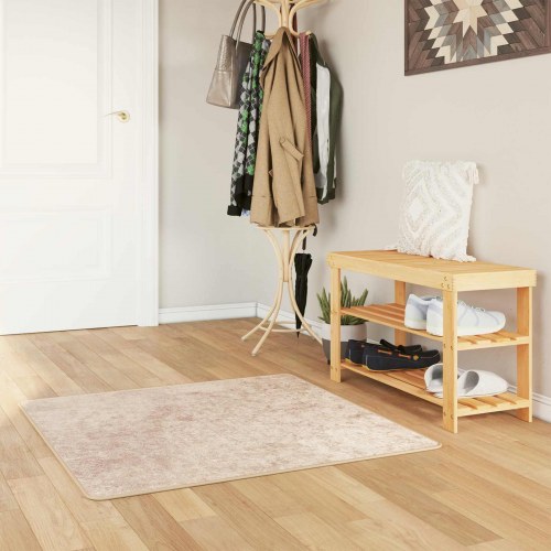Tæppe runner - Marsa, beige 100 × 100 cm, polyester med skridsikker PVC