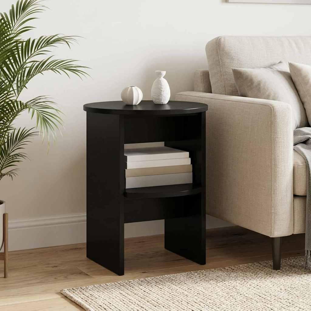 Sideskab 2 stk Sort Ø40 x 50 cm Konstrueret træ billede