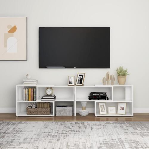 Tv-skab 149x30x52 cm spånplade hvid højglans