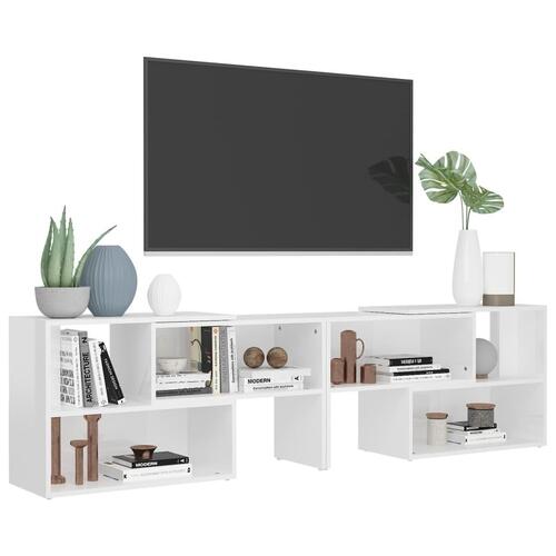 Tv-skab 149x30x52 cm spånplade hvid højglans
