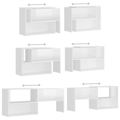 Tv-skab 149x30x52 cm spånplade hvid højglans