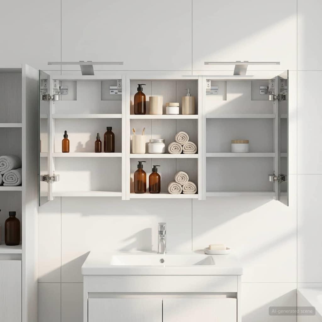 Badeværelsesskabsæt 3 stk 90 x 10,5 x 50 cm Konstrueret træ billede