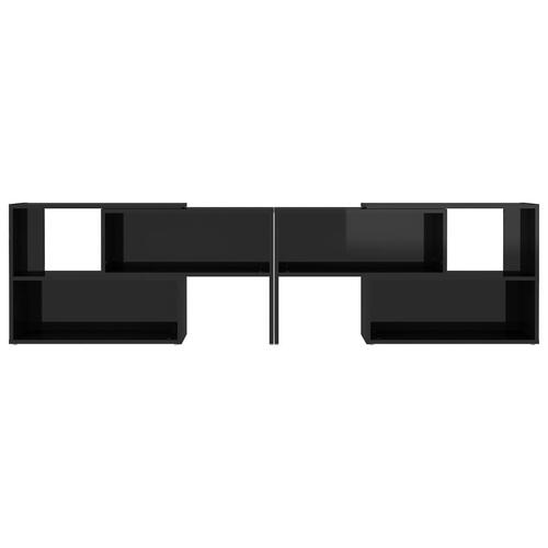 Tv-skab 149x30x52 cm konstrueret træ sort højglans