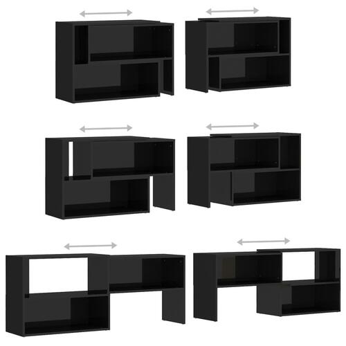 Tv-skab 149x30x52 cm konstrueret træ sort højglans