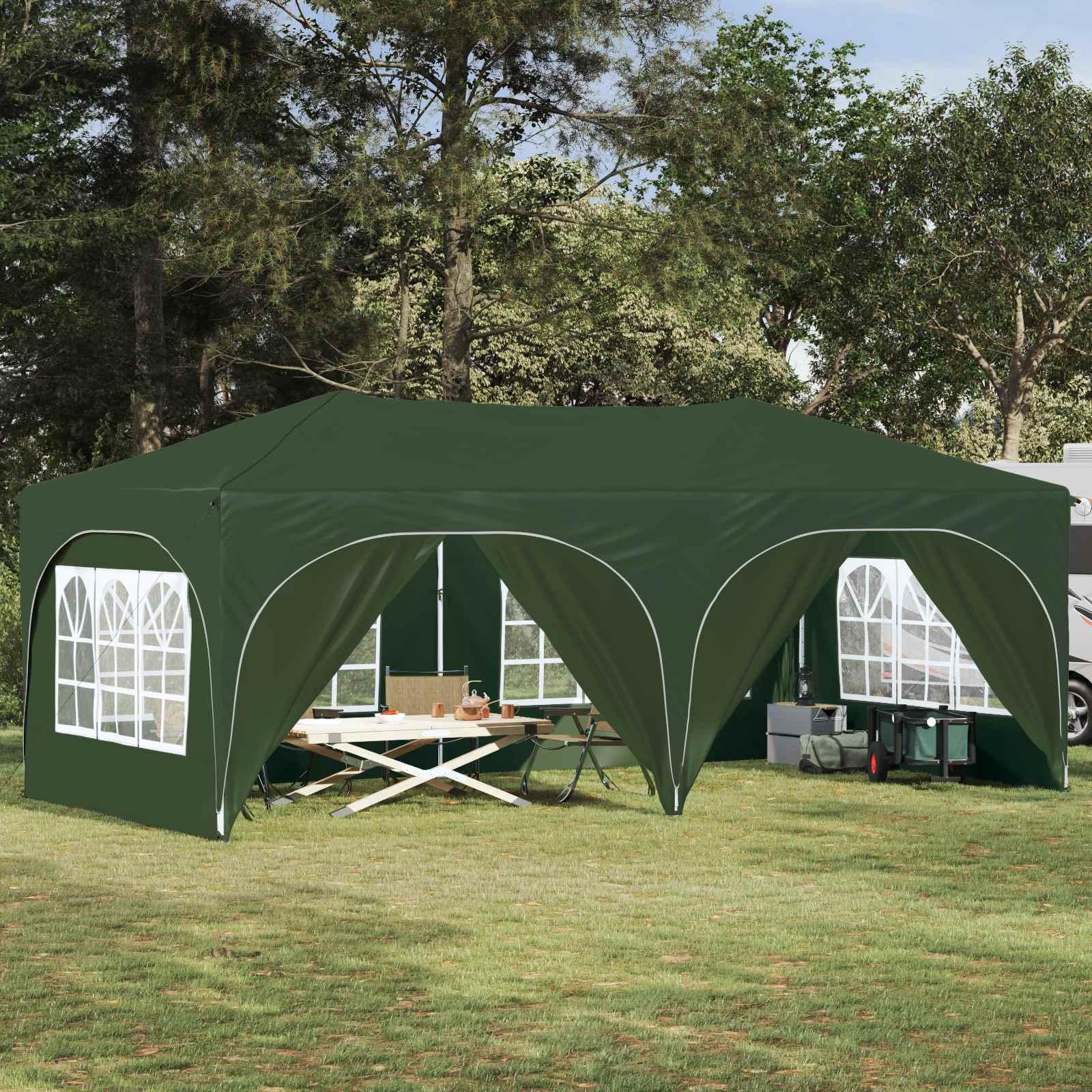 Pop-up Festtelt Grøn 575 x 288 x 245 cm Oxford stof billede