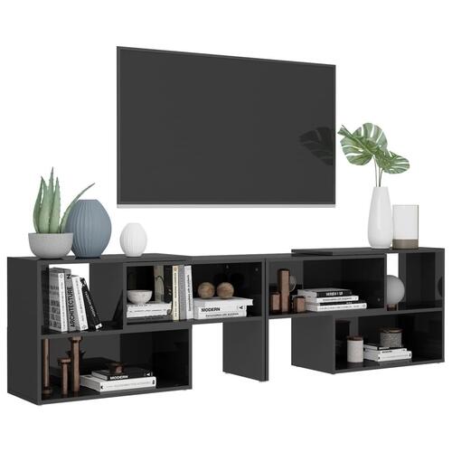Tv-skab 149x30x52 cm konstrueret træ grå højglans