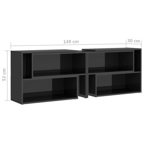 Tv-skab 149x30x52 cm konstrueret træ grå højglans