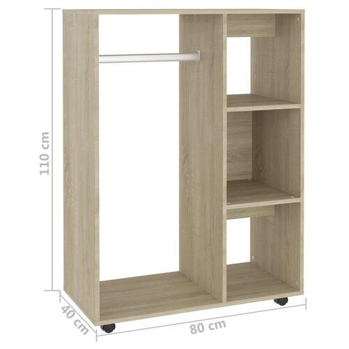Garderobe 80x40x110 cm spånplade sonoma-eg