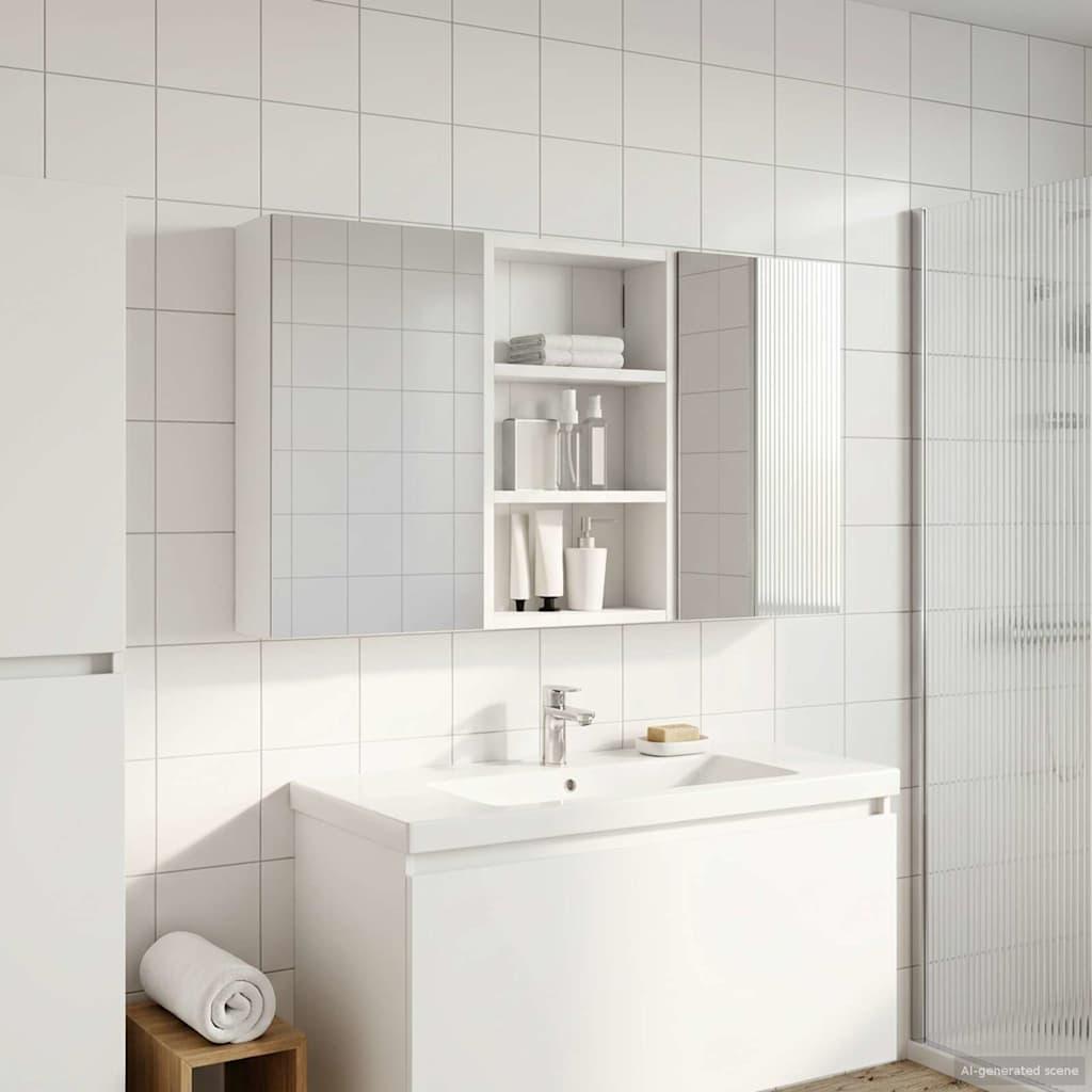 Badeværelsesskabsæt 3 stk 90 x 10,5 x 50 cm Konstrueret træ billede