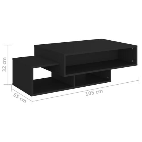 Sofabord 105x55x32 cm konstrueret træ sort