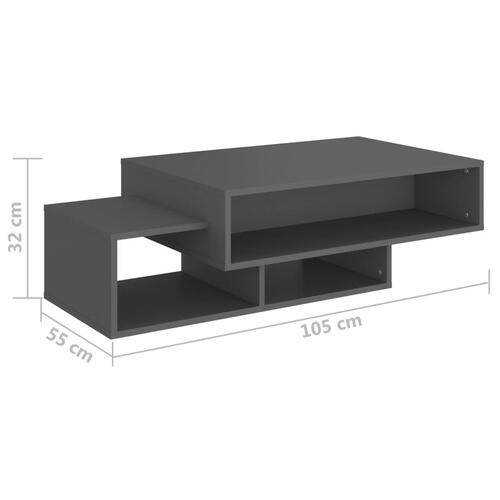 Sofabord 105x55x32 cm konstrueret træ grå