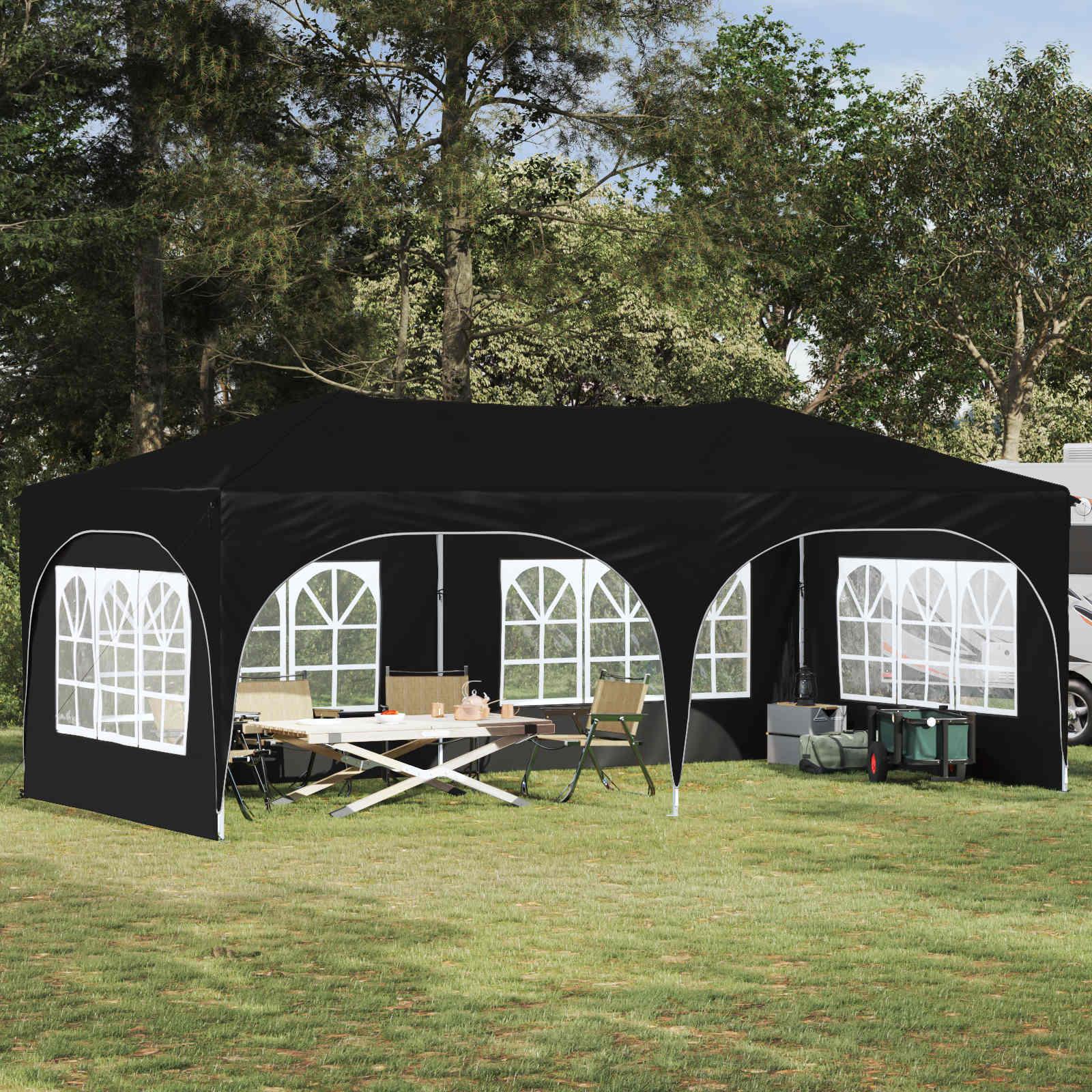 Pop-up Festtelt Sort 575 x 288 x 245 cm Oxford stof billede