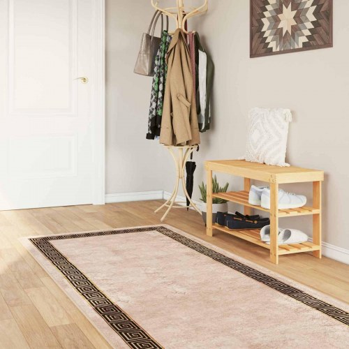 Løber tæppe MARSA - sort kant 100 × 250 cm, polyester med skridsikker PVC-bagside
