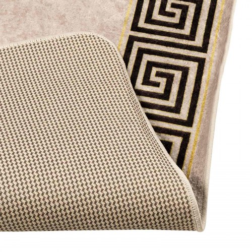 Løber tæppe MARSA - sort kant 100 × 250 cm, polyester med skridsikker PVC-bagside