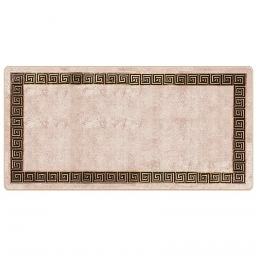 Løber-tæppe 100 × 200 cm - sort kant, polyester velour med skridsikker PVC-bagside