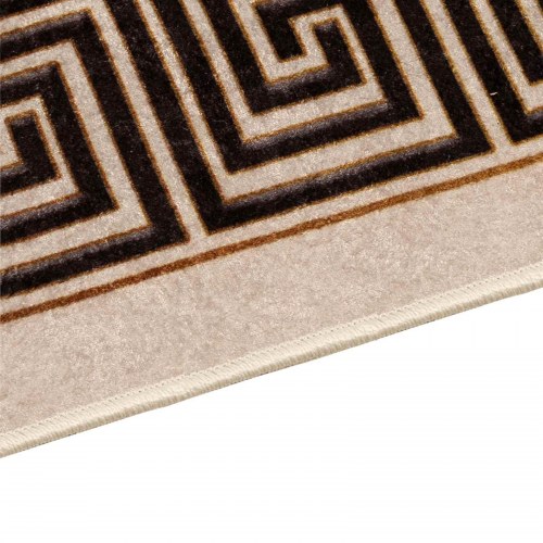 Løber-tæppe 100 × 200 cm - sort kant, polyester velour med skridsikker PVC-bagside